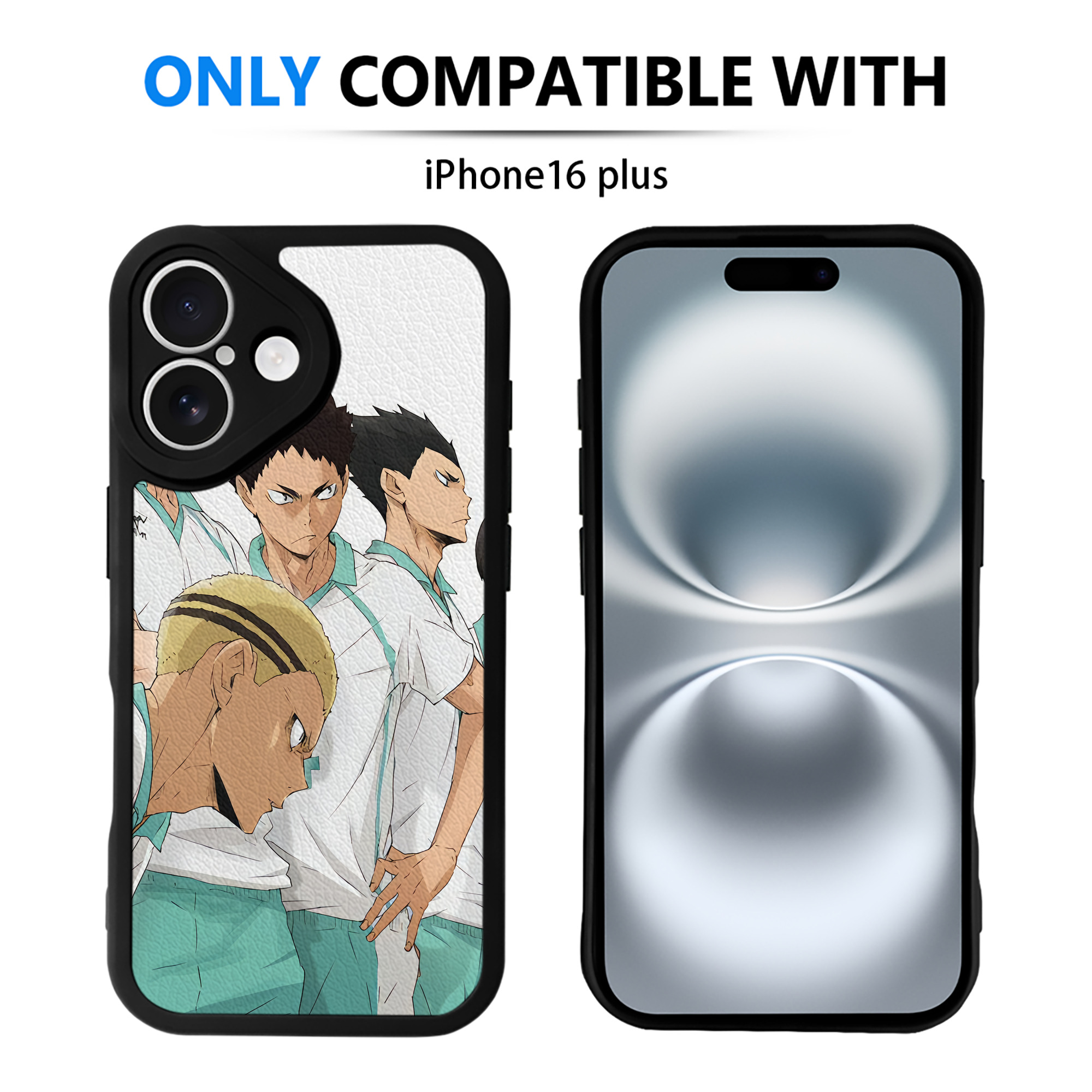（画像用） ハイキュー!! Haikyu!! 【iPhone 16シリーズ対応】シリコンスマホケース（レザー調） 材質：シリコン